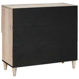 Sideboard Bleached White 80 x 33 x 75 cm Solid Mango Wood 4018143