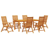 Garden Dining Set Folding 7 pcs Brown Solid Acacia Wood 3375634