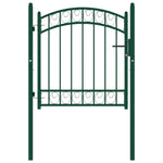 ZNTS Fence Gate with Arched Top Steel 100x100 cm Green 146363