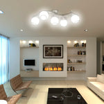 Ceiling Lamp with Glass Shades on Waving Rail for 5 E14 Bulb 240987