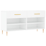 Shoe Bench White 102x35x55 cm Engineered Wood 829724