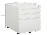 3 Drawer Filling Cabinet, Mobile Metal File Cabinet with Anti-tilt Design for Letter, A4, Legal T3398P330382