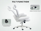 Multi-Adjustable Office Chair, with Lumbar Support, Headrest and Mesh Back - White T3398P377442