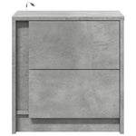 ZNTS Bedside Cabinet with LED Lights Concrete Grey Engineered Wood 852053