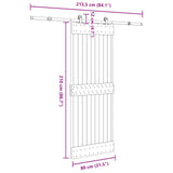 Sliding Door NARVIK 80 x 210 cm Natural and Black 3445270