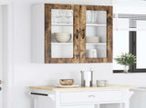 Wall Glass Cabinet PORTO Smoked Oak 80 x 31 x 80 cm 885420