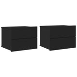 Bedside Cabinets 2 pcs Black 40x30x30 cm Engineered Wood 801056
