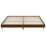 Bed Frame without Mattress Brown Oak 200x200 cm Engineered Wood 832012
