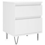 ZNTS Bedside Cabinets 2 pcs White 40x35x50 cm Engineered Wood 830669