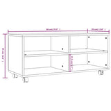 TV Cabinet with Castors Smoked Oak 90x35x35 cm Engineered Wood 815258
