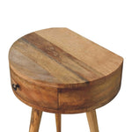 Mini Oak-ish Circular Shape Bedside IN3279