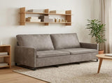 3 Seater Sofa Light Grey 190 x 81 x 82 cm Faux Suede Fabric 42041000
