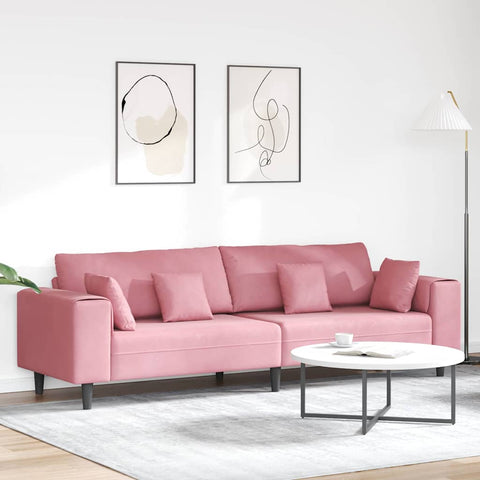 Velvet Sofa with Cushion Pink 209 cm Velvet 3335156
