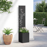 Garden Privacy Screen Black 32 x 32 x 150 cm Cold-rolled steel 876406