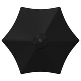 Garden Parasol with LED Lights 230 x 230 cm Polyester Black 42036254