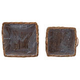 Planter Basket with Storage 2 pcs Brown Lacak Rattan 42020970