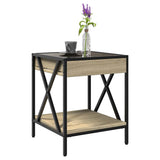 Coffee Table with Infinity LED Sonoma Oak 40x40x49 cm 847693