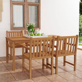Garden Dining Set Warm Wood Finish Solid Teak Wood Medium Durable 3059939