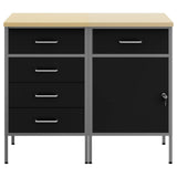 Work Cabinet with Drawer 2 pcs Black and Grey 100 x 55 x 85 cm 3321364