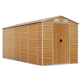 Garden Shed Light Brown Galvanised Steel 191x470x198 cm 3188279