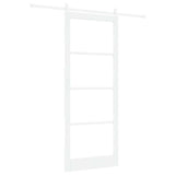 Sliding Door White 93 x 232 cm Solid Pine Wood and Glass 3332432