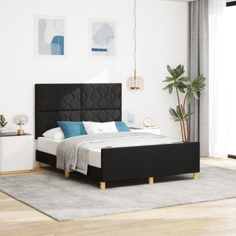 ZNTS Bed Frame Black 160x200 cm Fabric 3344818