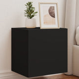 TV Wall Cabinets with LED Lights 2 pcs Black 40.5x35x40 cm 837249