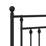 Bed Frame Black Powder-Coated Steel Single Metal Bed Frame 353546