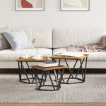 ZNTS Side Tables 3 pcs Old Wood Engineered Wood 868283
