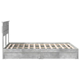 Storage Bed Concrete Grey 150 x 200 cm Engineered Wood 3409905
