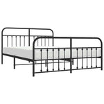 Metal Bed Frame without Mattress with Footboard Black 183x213cm 352601