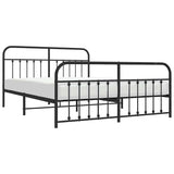 Metal Bed Frame without Mattress with Footboard Black 183x213cm 352601