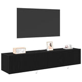 TV Wall Cabinet 2 pcs Black Oak 80 x 35 x 31 cm Engineered Wood 863109