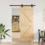 Sliding Door NARVIK Natural and Black 80 x 210 cm 3445230