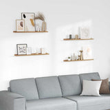 Wall Shelf with Shelf 4 pcs Brown 80 x 9 x 3 cm Engineered Wood 42020018