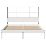 ZNTS Bookcase Bed without Mattress White 135x190 cm Double Solid Wood Pine 3321578