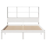 ZNTS Bookcase Bed without Mattress White 135x190 cm Double Solid Wood Pine 3321578