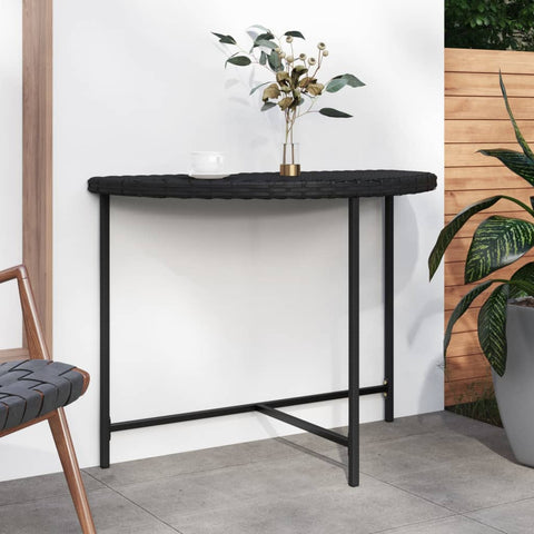 Garden Table Black 100x50x75 cm Poly Rattan 316652