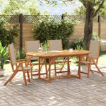 ZNTS 5 Piece Garden Dining Set Solid Wood Acacia and Textilene 3279314