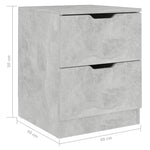 ZNTS Bedside Cabinet Concrete Grey 40x40x50 cm Engineered Wood 326731