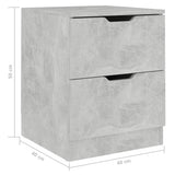 ZNTS Bedside Cabinet Concrete Grey 40x40x50 cm Engineered Wood 326731