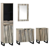 Bathroom Furniture Set 4 pcs Walnut Brown Engineered Wood 3310050