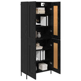 Highboard 2 pcs Black Oak Engineered Wood 3416060