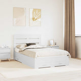 Bed Frame with Drawer White 120 x 190 cm Engineered Wood 3411996