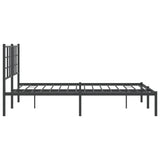 Metal Bed Frame without Mattress with Headboard Black 140x200cm 355562