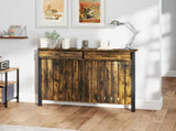 93 x 119cm Rustic-Look Radiator Cover - Brown/Black T3398P552648