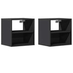 ZNTS Wall-mounted Bedside Cabinets 2 pcs Black 40x31x39.5 cm 848745