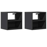 ZNTS Wall-mounted Bedside Cabinets 2 pcs Black 40x31x39.5 cm 848745