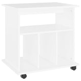 Storage Cabinet White Engineered wood Medium Lockable wheels 808476