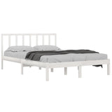 Bed Frame without Mattress White Solid Wood Pine 160x200 cm 3105082